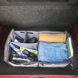 Indic Heavy-Duty Waterproof Polyester Car Boot Organizer for SUV/Sedan Trunk – Collapsible, Portable Storage Bag