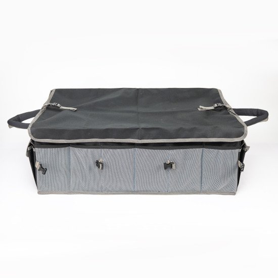 Indic Reflective Collapsible Car Boot Organizer – Waterproof Polyester, Heavy-Duty Storage Organiser for SUV & Sedan