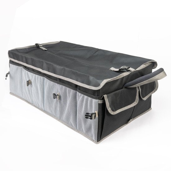 Indic Reflective Collapsible Car Boot Organizer – Waterproof Polyester, Heavy-Duty Storage Organiser for SUV & Sedan