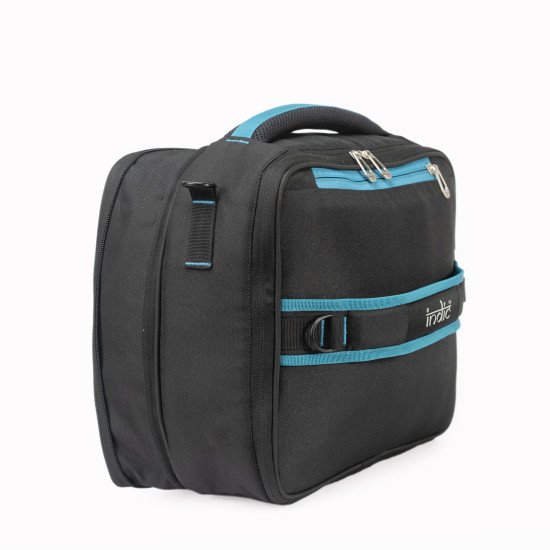 Indic Insulated Picnic Bag – Expandable Cooler Tote with Shoulder Strap & Dual Hand Grippers (12.5 x 11 x 4 in, Expandable to 7 in)