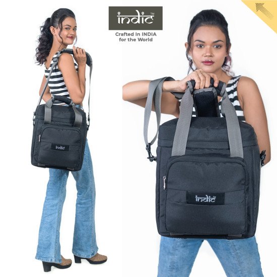Indic Premium Beer Bag – 6 Bottle Insulated Cooler Tote with Shoulder Strap & Organizer Pocket