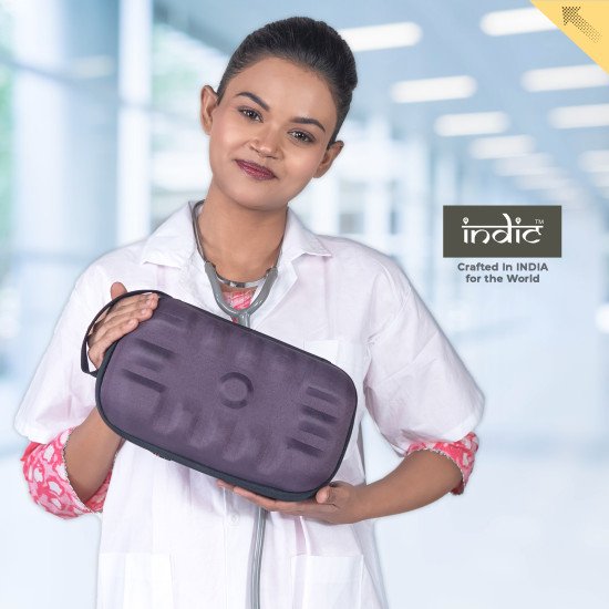 Indic Insulated Insulin Case – EVA Semi-Rigid Medical Travel Pouch with Mylar Lining & Ice Pack Compartment