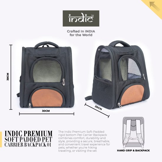 Indic Premium Soft Pet Carrier Backpack for Cats, Small Dogs & Rabbits – Airline Approved, Foldable, Breathable Travel Bag Indic Premium Soft Pet Carrier Backpack for Cats, Small Dogs & Rabbits – Airline Approved, Foldable, Breathable Travel Bag
