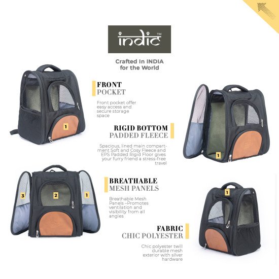 Indic Premium Soft Pet Carrier Backpack for Cats, Small Dogs & Rabbits – Airline Approved, Foldable, Breathable Travel Bag Indic Premium Soft Pet Carrier Backpack for Cats, Small Dogs & Rabbits – Airline Approved, Foldable, Breathable Travel Bag