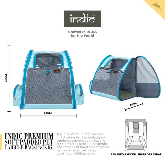 Indic Expandable Pet Carrier Backpack for Cats, Small Dogs & Rabbits – Foldable, Breathable & Travel-Friendly